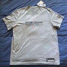NWT Nike WNBA New York Liberty Team Issue Warmup Men’s Large Grey Dri-Fit Shirt
