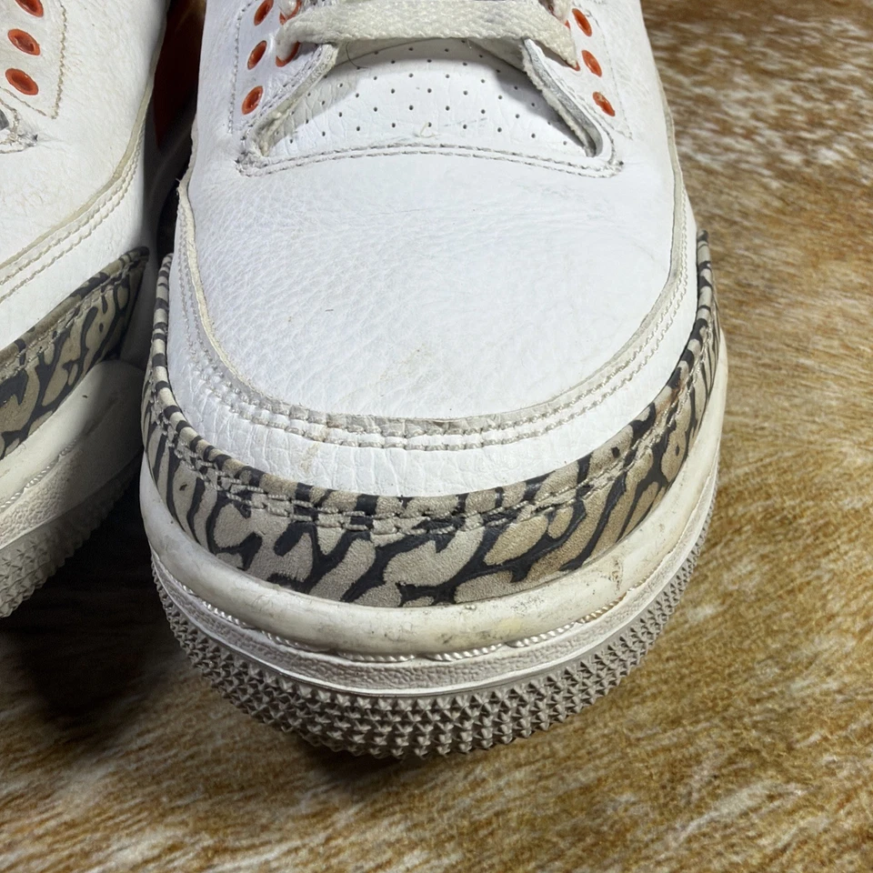 Nike Air Jordan 3 Retro Para hombres Talla 9.5 Knicks Blanco Verdadero Naranja Azul Baloncesto Foto 4 de 4