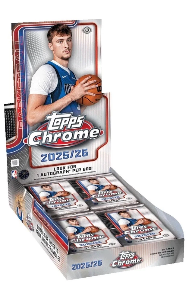 2025-26 Topps Chrome Basketball NBA Factory Sealed Hobby Box PRESALE