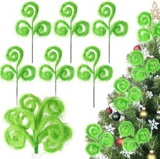 6 Pcs Christmas Tree Topper 17 Inch Christmas Tree Ornament Green Furry