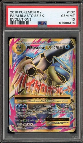 Pokemon M Blastoise EX XY Evolutions Full Art #102 PSA 10 Gem Mint