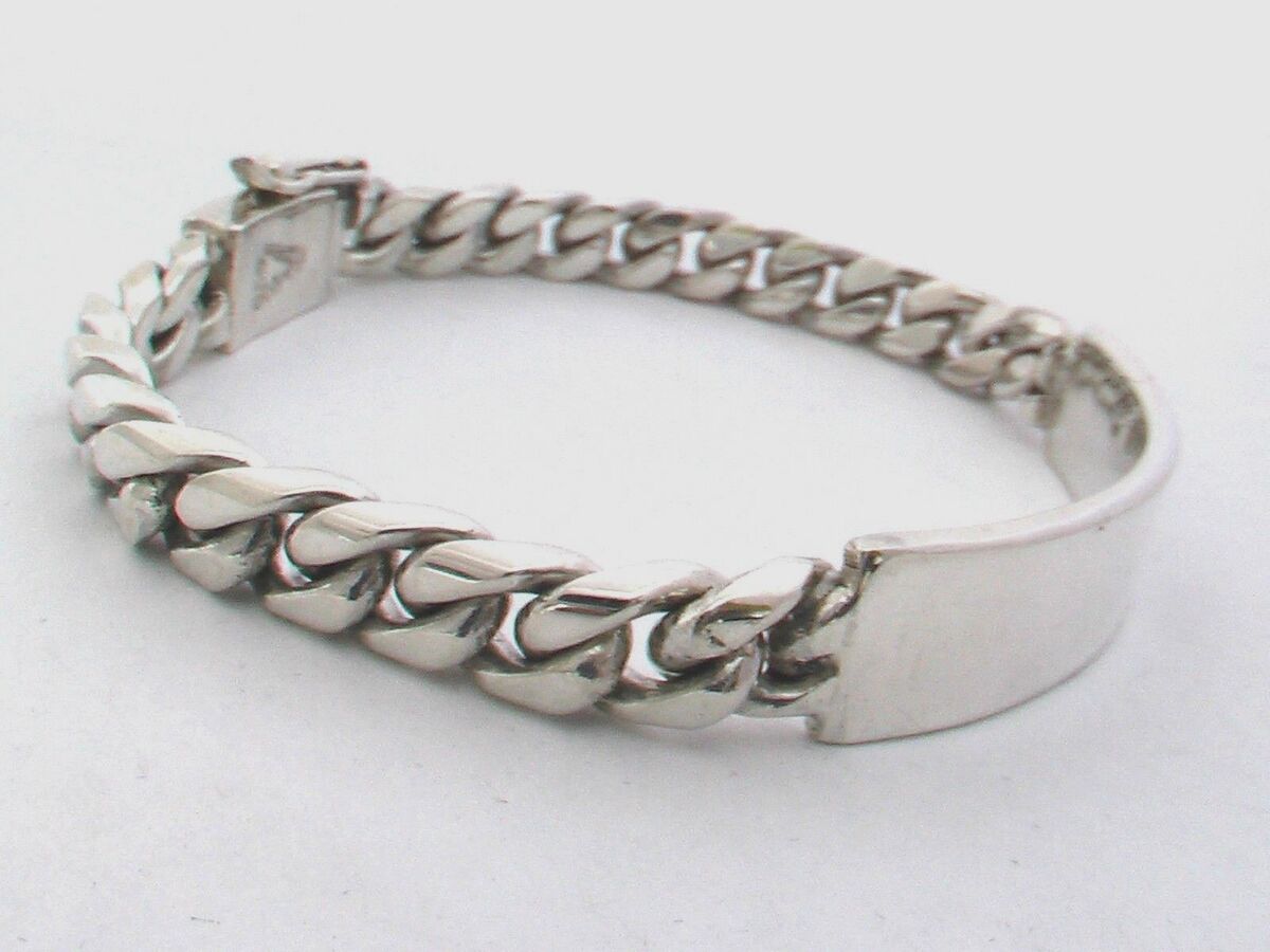 Taxco Mexico 925 Sterling Silver Chain ID Bracelets. 8 Taxco Mexico 925 Sterling Silver Chain ID Bracelets. 8
