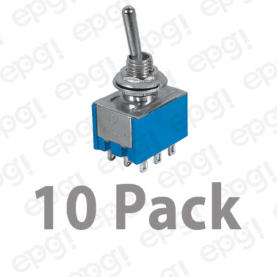3PDT 9 CONTACTS (ON/OFF/ON) MINIATURE TOGGLE SWITCH 6AMPS @ 125VAC #66-1215-10PK