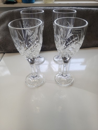 Godinger Dublin Shannon Crystal Water Wine Glasses Goblets-9 Oz-Set Of 4 - Picture 5 of 6