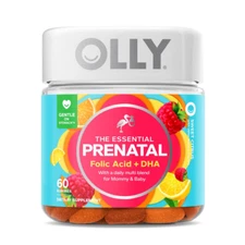 OLLY Prenatal Multivitamin Gummy, for Women, Folic Acid, Vitamin D, Omega 3 DHA,