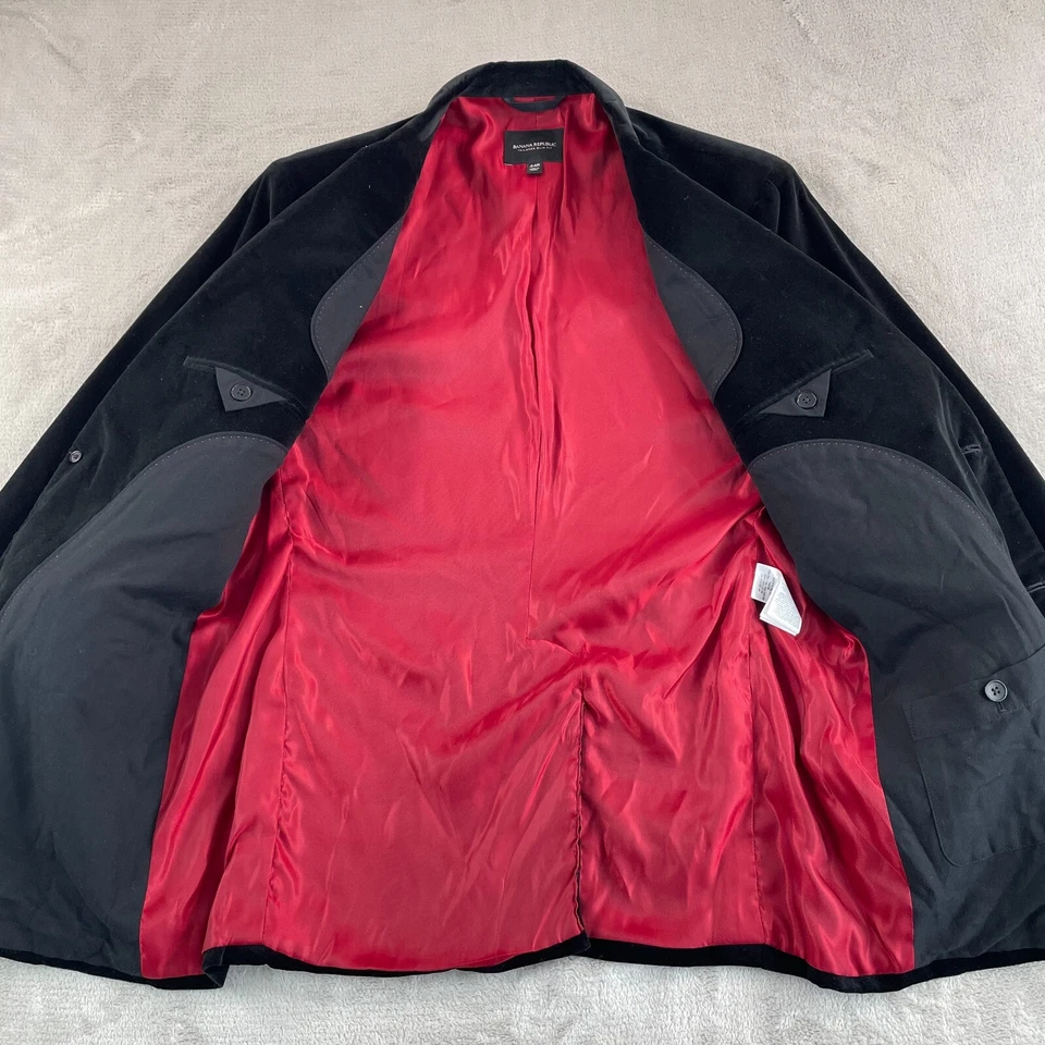 BANANA REPUBLIC Velvet Blazer Sports Coat Men 44R Black Tailored Slim Fit NWOT - Image 4 of 4