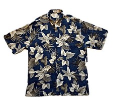 Vintage Pierre Cardin Hawaiian Shirt Mens Large Rayon Floral Beach Summer READ