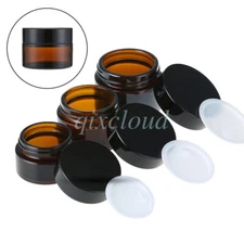 5g 10g 15g 30g 50g Amber Glass Cosmetic Cream Jars Container Lip Blam Salve Pots