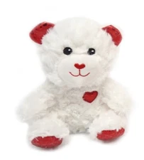 Valentine Sitting Stuffed Plush Bear 6In w/ White Embroidered Face / New
