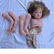 Unfinished Reborn Doll Kit 30" Painted Unassembled Toddler Girl Long Yellow Hair