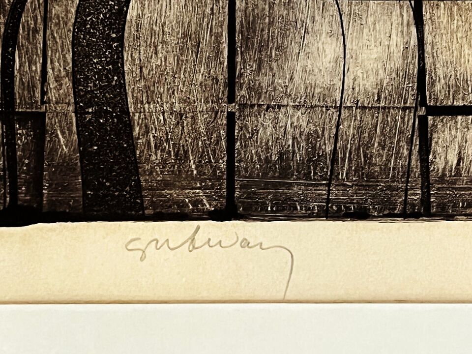 MANUEL MANNY BOY RODRIGUEZ JR 1970s ABSTRACT ETCHING PRINT FILIPINO