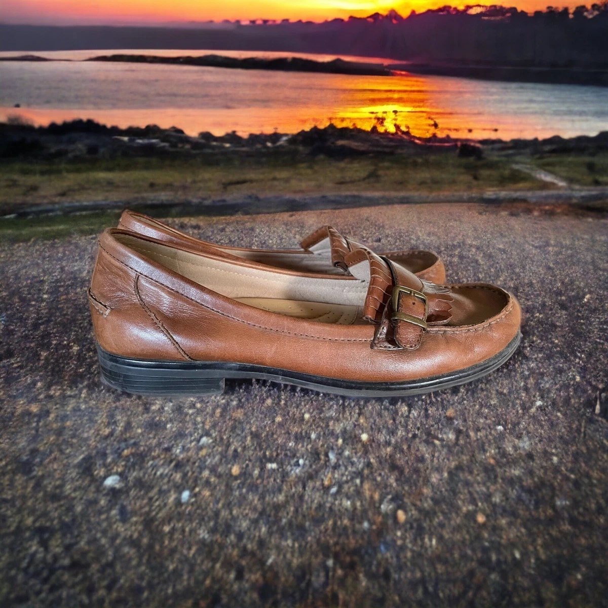 Earth Spirit Princeton Kiltie Loafers Shoes Womens Sz 10 M Brown