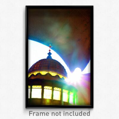 Pixel Art Poster - Sunny Dome (8 Bit Psychedelic Trippy Weird Video Game Print)