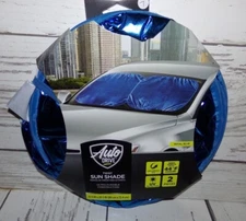 New AutoDrive 2 Count Universal Royal Blue Twist Sunshade Car Truck Sun Shade 