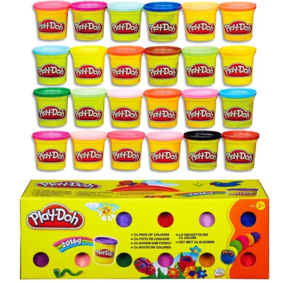 HASBRO Play-Doh Knete Set 24x 80g Dosen für Kinder kreatives Spielen
