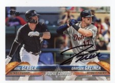 SIGNED BASEBALL CARD AUTO TOPPS 2018 DETROIT TIGERS GRAYSON GREINER #US36 RC