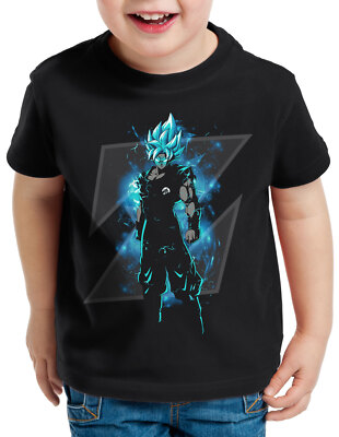 Son-Goku Z Blue Kinder T-Shirt god modus evolution saiyajin dragon