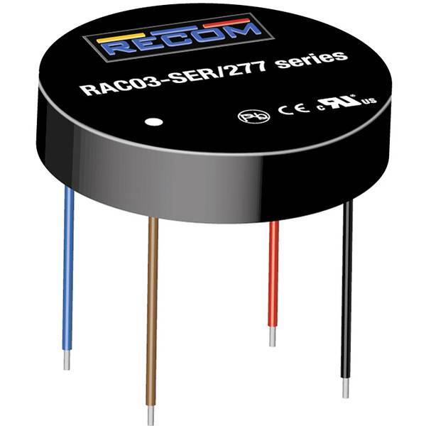 RECOM RAC03-3.3SER/277   Alimentatore da circuito stampato AC / DC 3.3 V 3 W