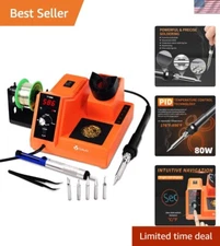 Advanced 80W Solder Iron Station - Fast Heating, C/F Function & Temperature Lock