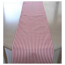4ft Table Runner Red and White Butcher Stripes 48" Stripe 120cm Kitchen Dining