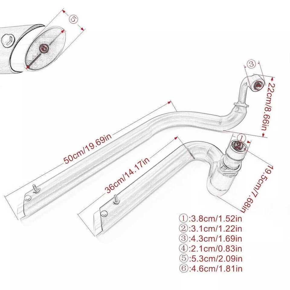 Black Exhaust Pipe Systems Fit For Yamaha V star 650 XVS650 Dragstar 650 XVS400 - Image 2 of 4