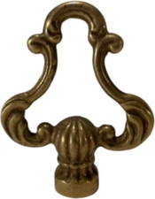 Antique Lamp Finial Fancy Solid Brass Casting Height 3" Width 2 1/2" Tap 1/4-27