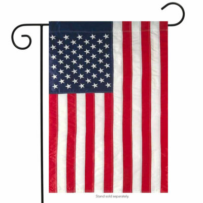 American Flag Applique & Embroidered Garden Flag 12'' x 18'' DOUBLE SIDED