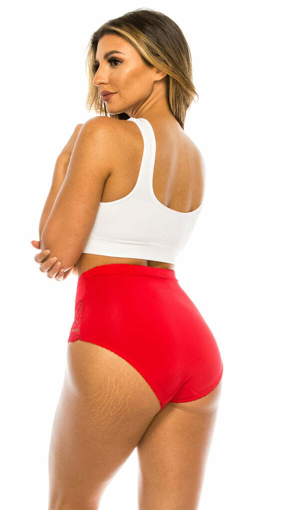 3-6 Mutandine Modellanti Vita Alta Con Pizzo - Jennifer Intimates - Taglie S-4X