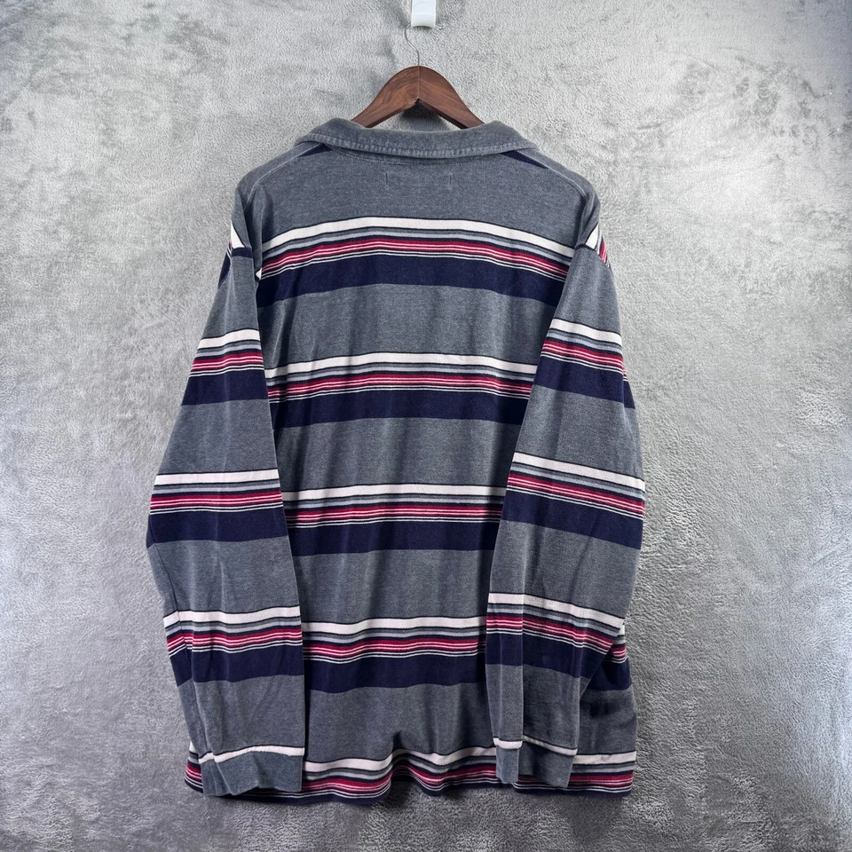 Camisa Polo Bullhead X Grande XL Manga Larga Terciopelo Textura Rayas Hecha en Turquía Foto 2 de 4