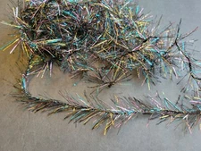 4  Yards BLACK RAINBOW DAZZLE Crystal Ice Hackle Feather Replacement Fly Tying