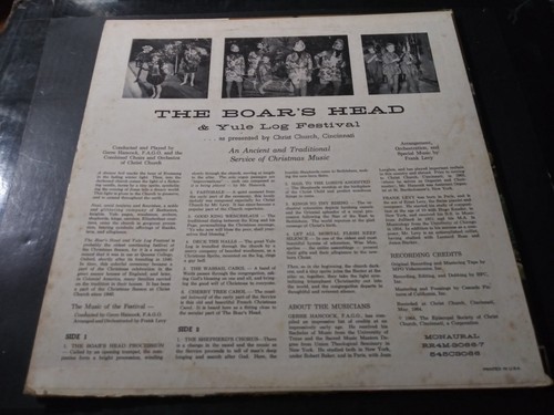 The Boar's Head & Yule Log Festival VG+ Original DG Mono CPC XMAS LP Record 1964 - Picture 3 of 6