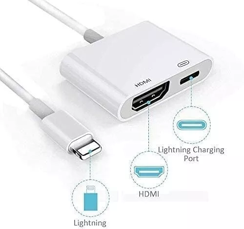 Lightning To HDMI Digital TV AV Adapter 1080P HDMI Cables For Apple iPhone iPad - Bild 2 von 9