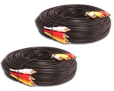 2 Pack Lot 50 FT FOOT 3-RCA Composite AV Audio Video RG59 Cable Gold Plated Male