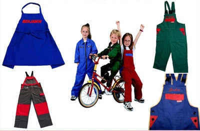 Kinder Latzhose Blaumann mit Namen bestickt uni Arbeitslatzhose Jumper Hose K