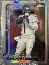 CAM WARD RC PRISM REFRACTOR  2025 TOPPS CHROME FOOTBALL CARD NFL TITANS QB #314