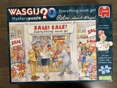 Jumbo Wasgij Retro Mystery 7, Everything Must Go 1000 Pc Puzzle COMPLETE!