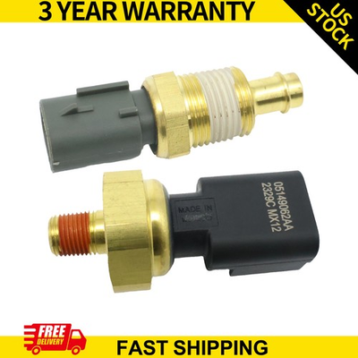 #ad 2Pcs Fits Chrysler Jeep Dodge Oil Pressure Sensor amp; Coolant Temperature Sensor $17.78