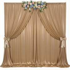 40X10Ft Champagne Glitter Sequin Photo Backdrop Curtain for Parties