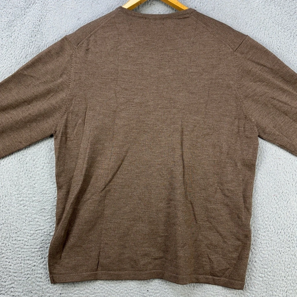 Sudadera Brooks Brothers Brooks Mezcla de Lana Merino Cuello Redondo Hombres XL Pullover Tostado Foto 2 de 4
