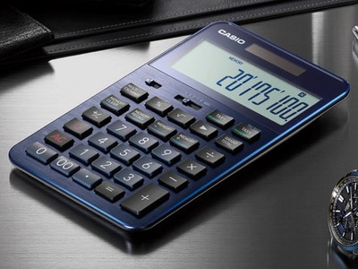 Casio S100NB-BU Premium Calculator 12 Digit Aluminum Body Blue New 