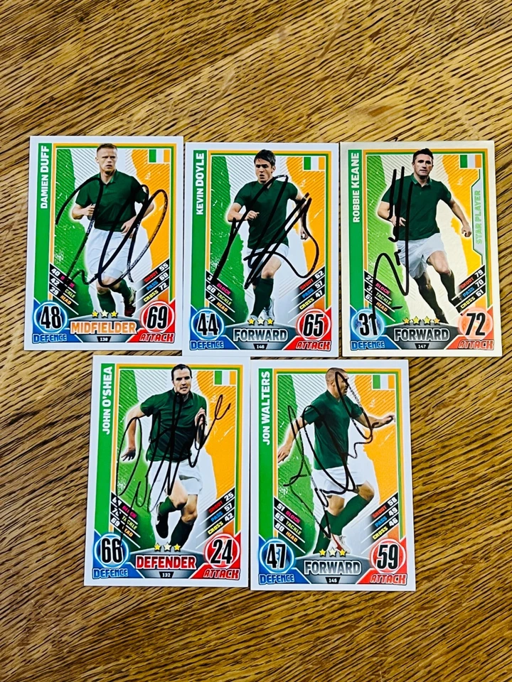 Hand Signed Football Trading Cards - Republic of Ireland lot of 5 cards - 2000's - Image 1 of 2