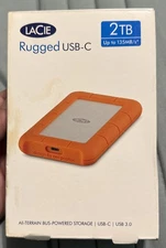 LaCie Rugged USB-C 2TB External Hard Drive 2TB New Sealed
