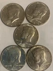 Lot of Five (5) 40% SILVER KENNEDY HALF DOLLARS :: 1965, 1966, 1967, 1968, 1969: