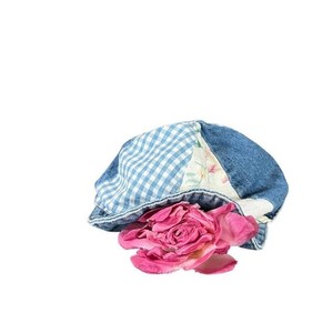 VTG San Francisco Blues by Golden Rainbow denim patchwork made in USA kids hat