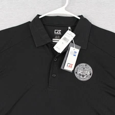 Cutter & Buck Polo Shirt NE University Mens Size XL Black Polyester DryTec NEW