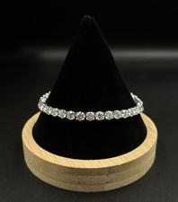 8  Solid 925 Silver Moissanite VVS Tennis Bracelet 18.9ct  14.38g  5MM  Box 