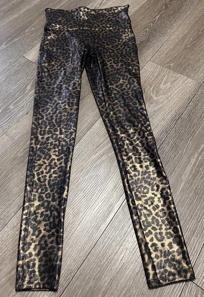 Spanx 人造皮革/天鹅绒打底裤 4 件装女式 M 码高腰收腹控制 — 第 2/4 张图片