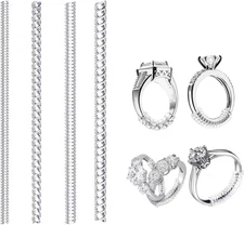 4 Pcs Ring Sizers for Women, Adjustable Silicone Ring Resizer Tightener Set