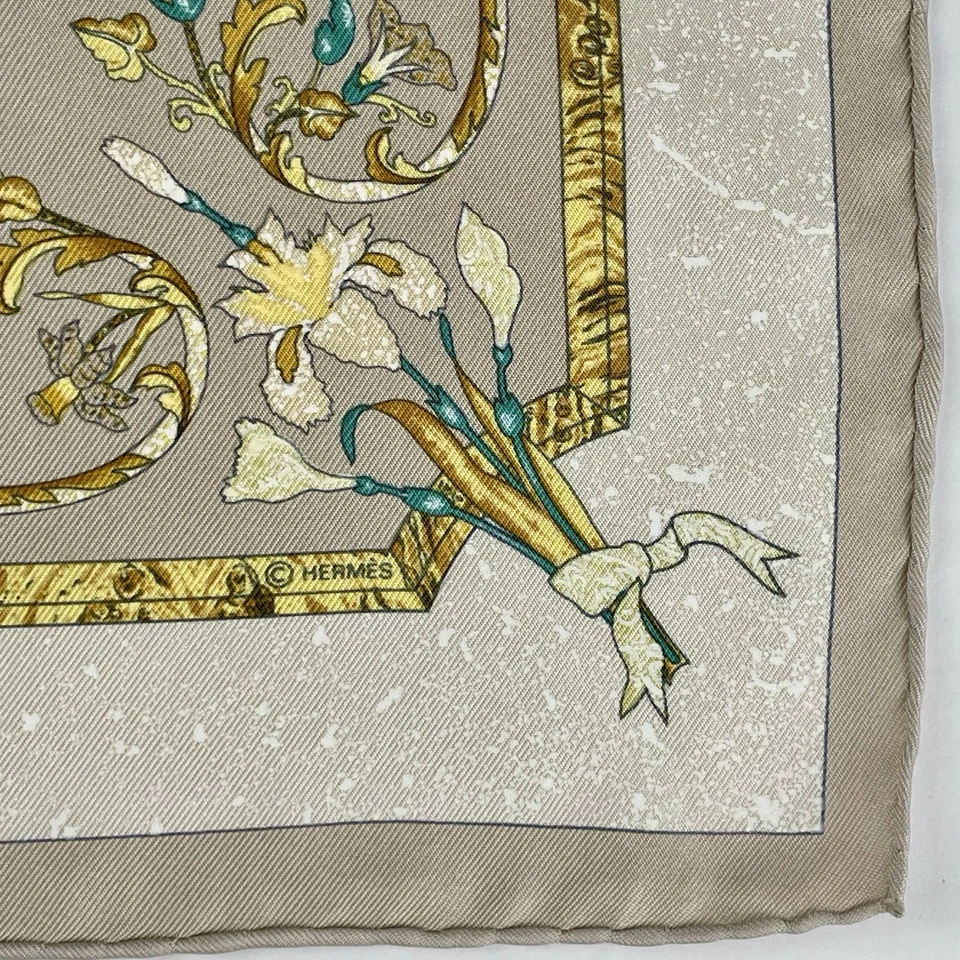 Bufanda de seda vintage Hermes Pierres d'Orient et d'Occident 45 cm cuadrado de bolsillo elegante Foto 4 de 4