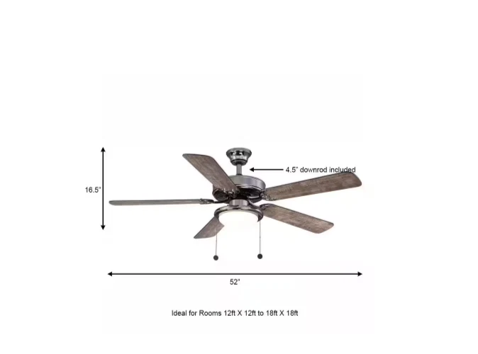 Hampton Bay Trice 52 in. LED Gunmetal Ceiling Fan with Light Kit - Image 2 of 4
